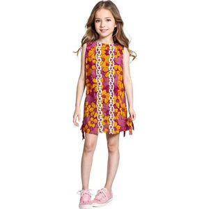 Lilly Pulitzer Original All Over Print Shift Dress Pink Elephant Peach Hibiscus